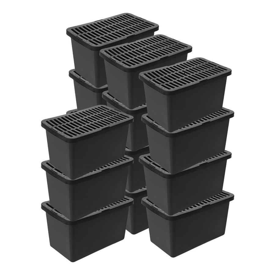 15-Piece Lightweight Grey Plastic Small Animal Carriers with Breathable Lids for Easy Pet Transport