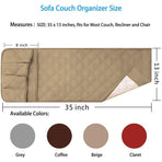 Non-Slip Sofa Armrest Storage Organizer, Waterproof Couch Recliner Remote Control Holder with 5 Pockets Armchair Caddy for Ipad, Phone, Magazines, TV Remote Control