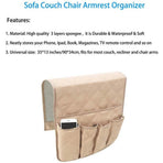 Non-Slip Sofa Armrest Storage Organizer, Waterproof Couch Recliner Remote Control Holder with 5 Pockets Armchair Caddy for Ipad, Phone, Magazines, TV Remote Control