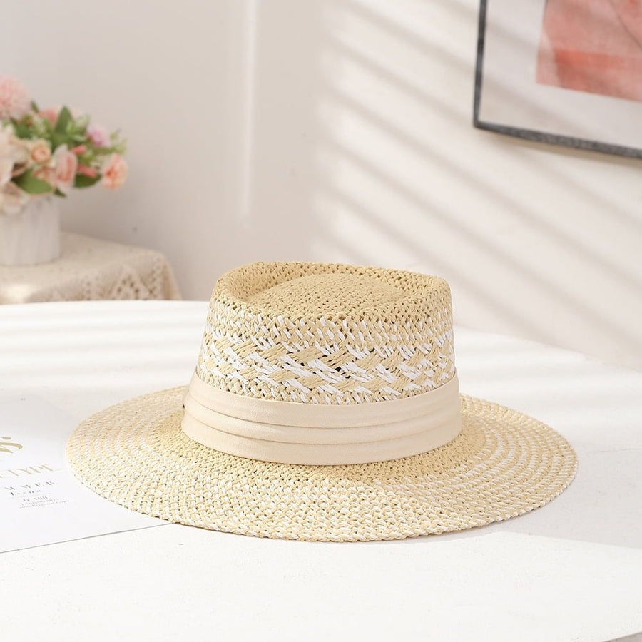Straw Hat Summer Floppy Packable Panama Beach Sun Hat UPF 50+ Wide Brim Hat