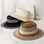Straw Hat Summer Floppy Packable Panama Beach Sun Hat UPF 50+ Wide Brim Hat