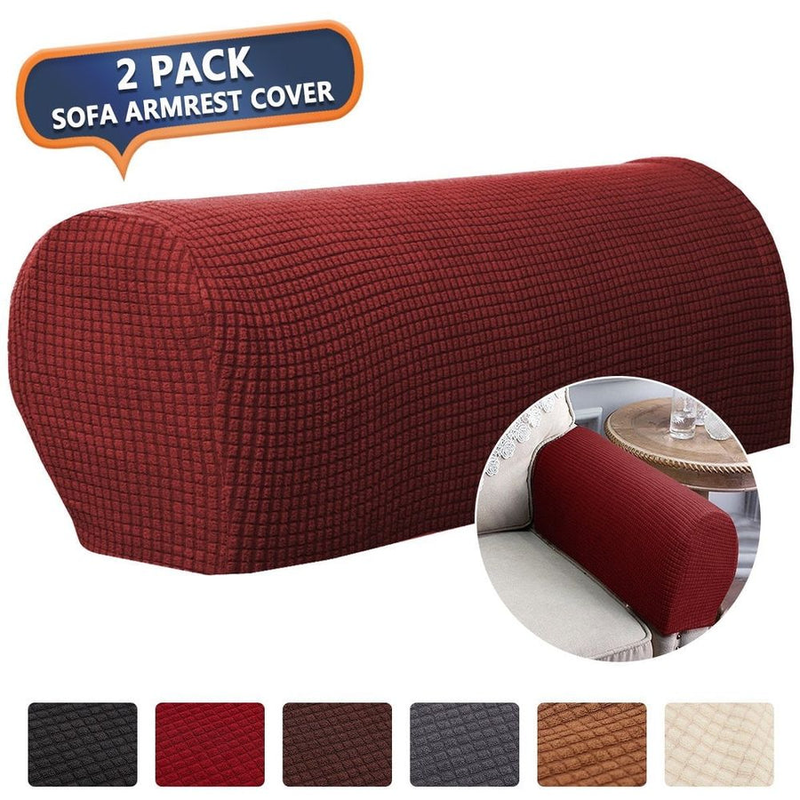 2PCS Stretch Armrest Covers for Chairs and Sofas Couch Arm Covers for Sofa Spandex Jacquard Armrest Covers Anti-Slip Furniture Protector Washable Armchair Slipcovers for Recliner