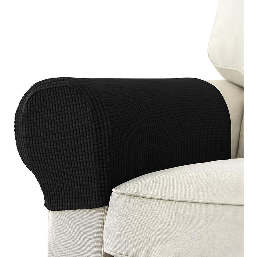 2PCS Stretch Armrest Covers for Chairs and Sofas Couch Arm Covers for Sofa Spandex Jacquard Armrest Covers Anti-Slip Furniture Protector Washable Armchair Slipcovers for Recliner