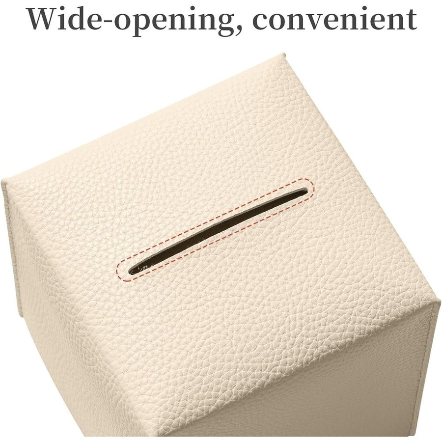 PU Leather Tissue Box Cover Square – Modern PU Leather Cube Tissue Box Holder Decorative for Bathroom Vanity Countertop/Night Stands/Office Desk