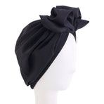 Stretch Turban Hats African Double Layered Headwraps Soft Pre-Tied Bonnet Hair Wrap Ruffles Turbans for Black Women