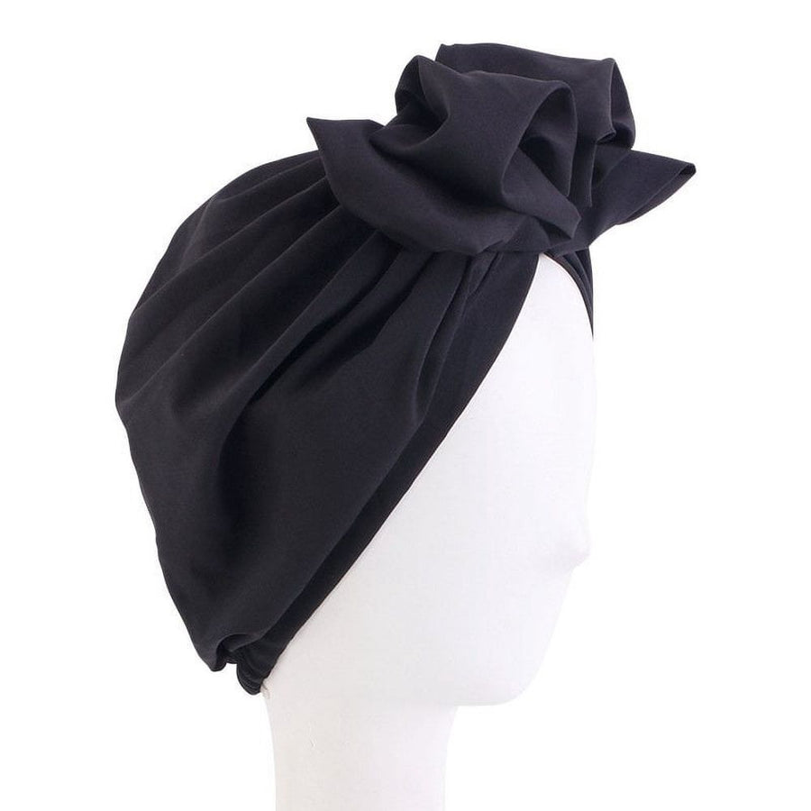 Stretch Turban Hats African Double Layered Headwraps Soft Pre-Tied Bonnet Hair Wrap Ruffles Turbans for Black Women