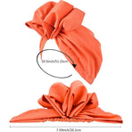 Stretch Turban Hats African Double Layered Headwraps Soft Pre-Tied Bonnet Hair Wrap Ruffles Turbans for Black Women