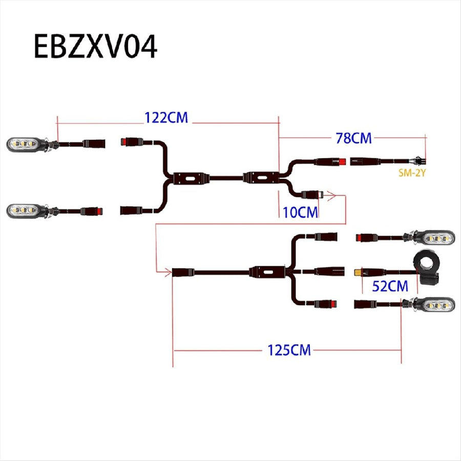 Electric Bicycle Turn Signal V04 12V Waterproof Cable LED Flashing Conversion Kits