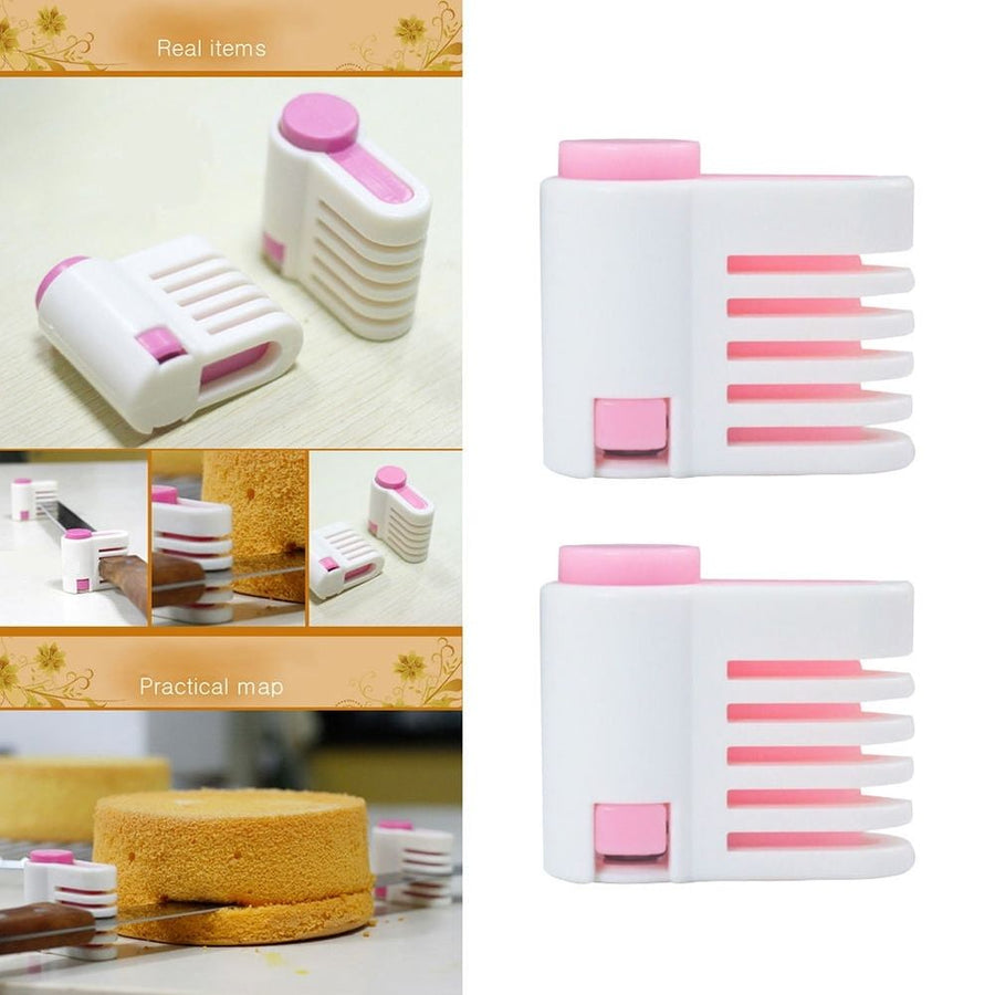 4-Piece Cake Slicer Set with Stainless Steel Spring for Precise, Even Cake Cutting and Baking Tools