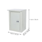 Weatherproof Outdoor Electrical Meter Box Grey Metal for Home Quick Installation