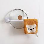 Self Adhesive Towel Bar, Heavy Duty No Drill Hand Towel Hanger for Bathroom and Kitchen Towel Storage Self, (Black/1 Pcs) 15/10.63Inches