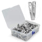 Strong Stainless Steel Clothes Pins, Heavy Duty Sewing Clips, Metal Laundry Clips with Storage Box for Clothes Sock Food Sealing Photos, 60 Pcs, 2.0x0.39x0.78