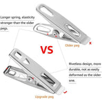 Strong Stainless Steel Clothes Pins, Heavy Duty Sewing Clips, Metal Laundry Clips with Storage Box for Clothes Sock Food Sealing Photos, 60 Pcs, 2.0x0.39x0.78