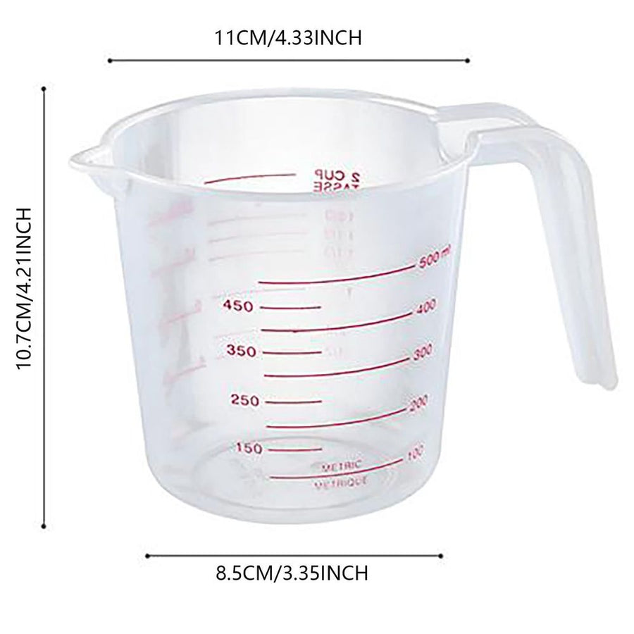 Plastic Measuring Cup, 32 Oz/1000 ml Clear Graduated Measuring Cups Plastic Mug with Spout and Handles Ounce and Ml Cup Marking for Recipe Ingredient, Flour, Water, Liquid, 1 Pcs, 5.12x4.72
