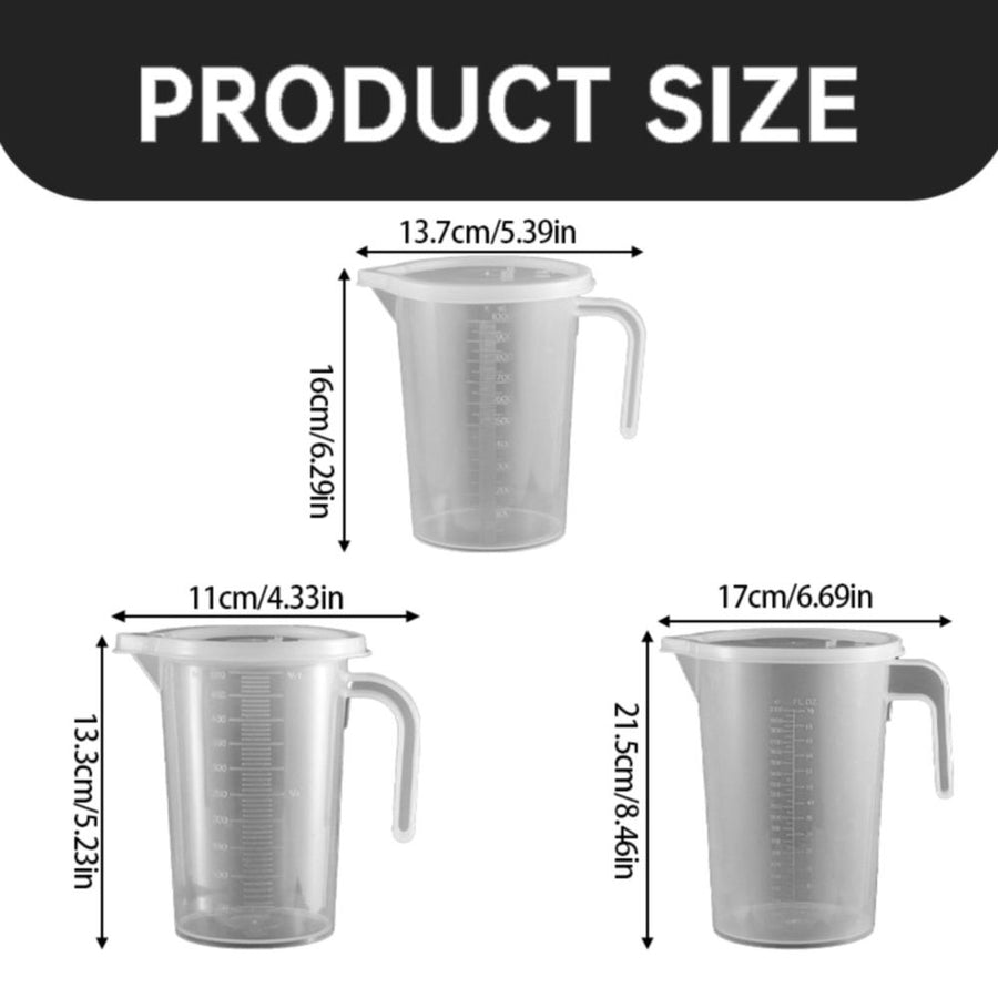 Angled Clear Plastic Cup, Plastic Measuring Cup Lid Angled Measuring Cup Measuring Cups with Lid Kitchen Cooking Baking Accessories, 1 Pcs, 500 ML, 6.29x5.39