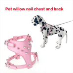 Spiked Studded Leather Puppy Dog Harness Vest for Small Breeds Pink