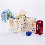 with Ribbon Handles Gold Mini Gift Bag,(Metallic Dots 16 Pack Bulk)