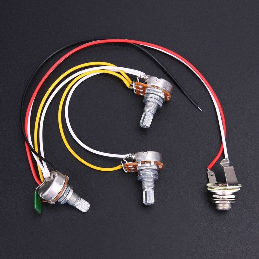 1 Set of Bass Guitar Wiring Harness-Prewired with 3-500k Pots
