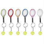 6Pcs Mini Tennis Racket Keychain Pendant Bag Accessories for Bag Sport Advertisement Fans Souvenirs Key Ring