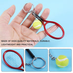 6Pcs Mini Tennis Racket Keychain Pendant Bag Accessories for Bag Sport Advertisement Fans Souvenirs Key Ring