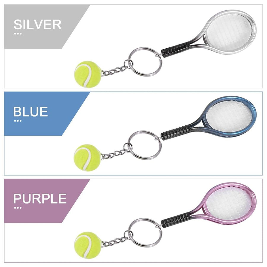 6Pcs Mini Tennis Racket Keychain Pendant Bag Accessories for Bag Sport Advertisement Fans Souvenirs Key Ring