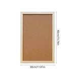 Wood Frame Cork Board Hanging Photo Display Board for Wall Office Home Decor Message Board with Thumbtacks No Drill Installation