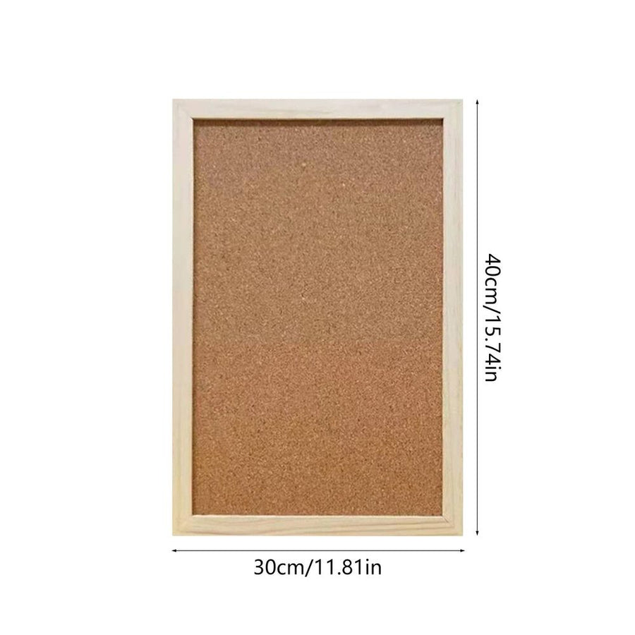 Wood Frame Cork Board Hanging Photo Display Board for Wall Office Home Decor Message Board with Thumbtacks No Drill Installation