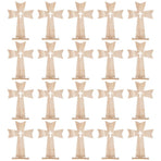 Wooden Cross Craft, Beige, Stylish and Smooth Design for Home Decor, 20Pcs