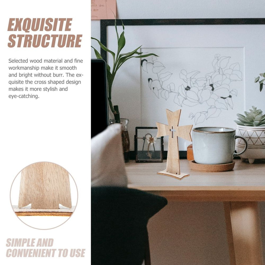 Wooden Cross Craft, Beige, Stylish and Smooth Design for Home Decor, 20Pcs