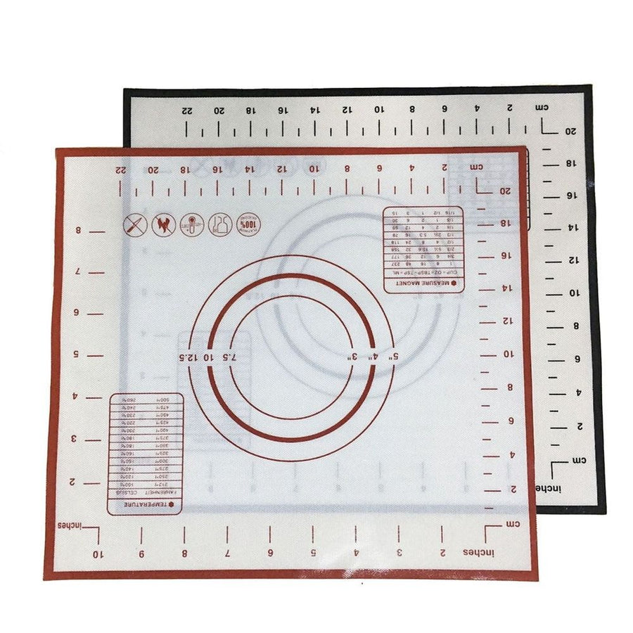 Reusable Silicone Mat Dough Sheet Pad for Cooking Baking with Measurement Scales Red