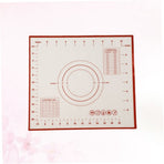 Reusable Silicone Mat Dough Sheet Pad for Cooking Baking with Measurement Scales Red