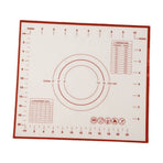 Reusable Silicone Mat Dough Sheet Pad for Cooking Baking with Measurement Scales Red