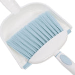 Compact Blue Broom and Dustpan Set with Integrated Storage Design