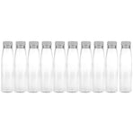 10Pcs White Pet Storage Bottles Plastic Beverage Containers with Screw on Easy Grip Lids