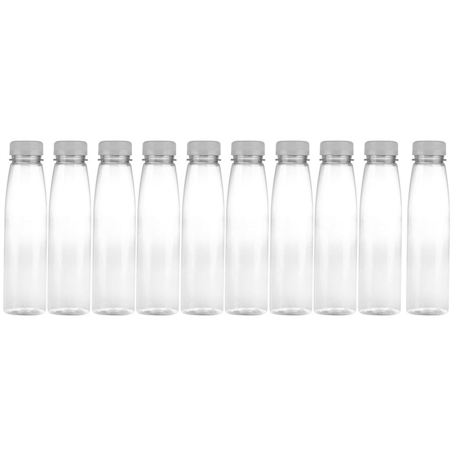 10Pcs White Pet Storage Bottles Plastic Beverage Containers with Screw on Easy Grip Lids
