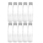 10Pcs White Pet Storage Bottles Plastic Beverage Containers with Screw on Easy Grip Lids