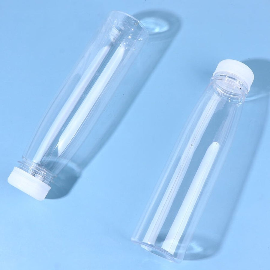 10Pcs White Pet Storage Bottles Plastic Beverage Containers with Screw on Easy Grip Lids