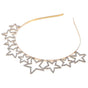 1Pc Rhinestone Hair Hoop with Star Design Golden Alloy for Wedding Birthday Party