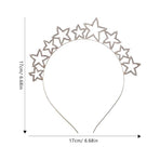 1Pc Rhinestone Hair Hoop with Star Design Golden Alloy for Wedding Birthday Party