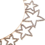 1Pc Rhinestone Hair Hoop with Star Design Golden Alloy for Wedding Birthday Party