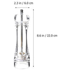 Manual Salt and Pepper Mill Transparent Shaker with Comfortable Grip and Precise Grinding