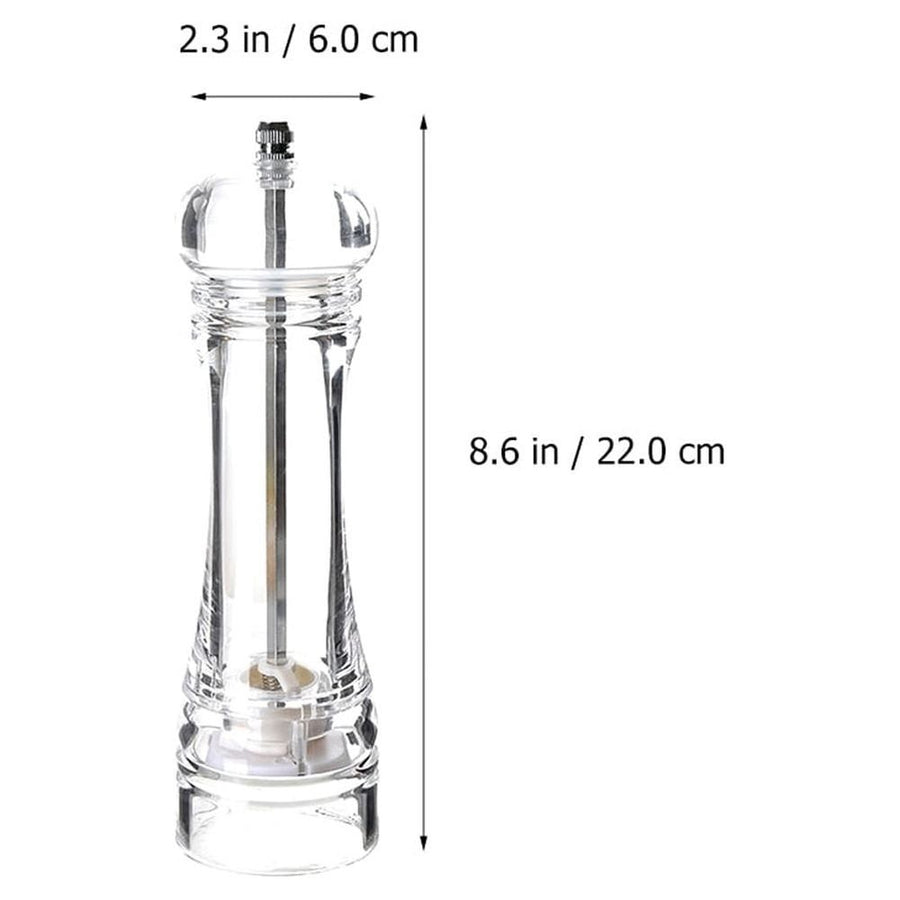 Manual Salt and Pepper Mill Transparent Shaker with Comfortable Grip and Precise Grinding
