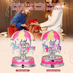 Luxury Carousel Music Box Rotate LED Light Luminous Rotation (Pink)