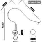 DIY Jewelry Making Kit: 925 Silver Earring Hooks & Jump Rings, 200Pcs