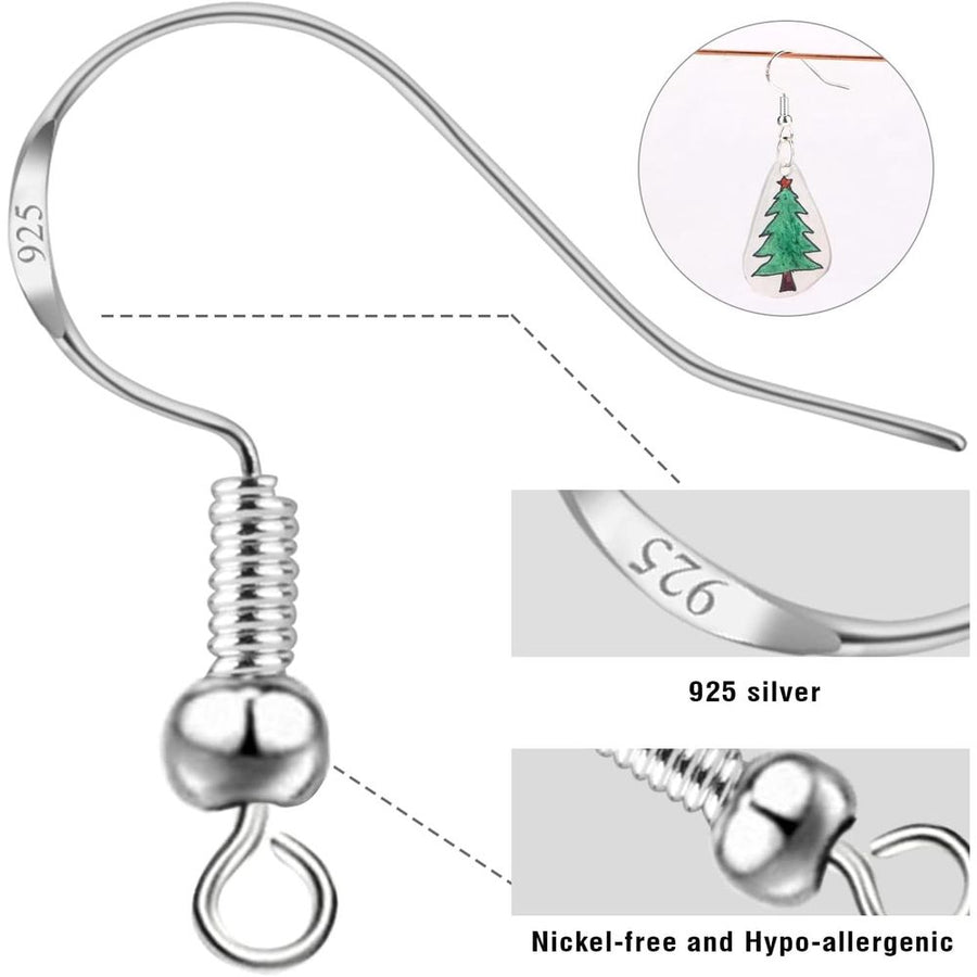DIY Jewelry Making Kit: 925 Silver Earring Hooks & Jump Rings, 200Pcs