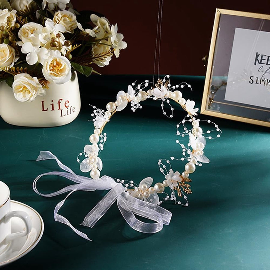 Wedding Flower Girl Headpiece Wreath Hair Accessory Flower Crown Headband