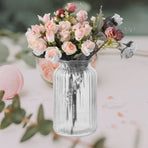 Grey Colored Vase for Home Chic Glass Flower Container 1Pc
