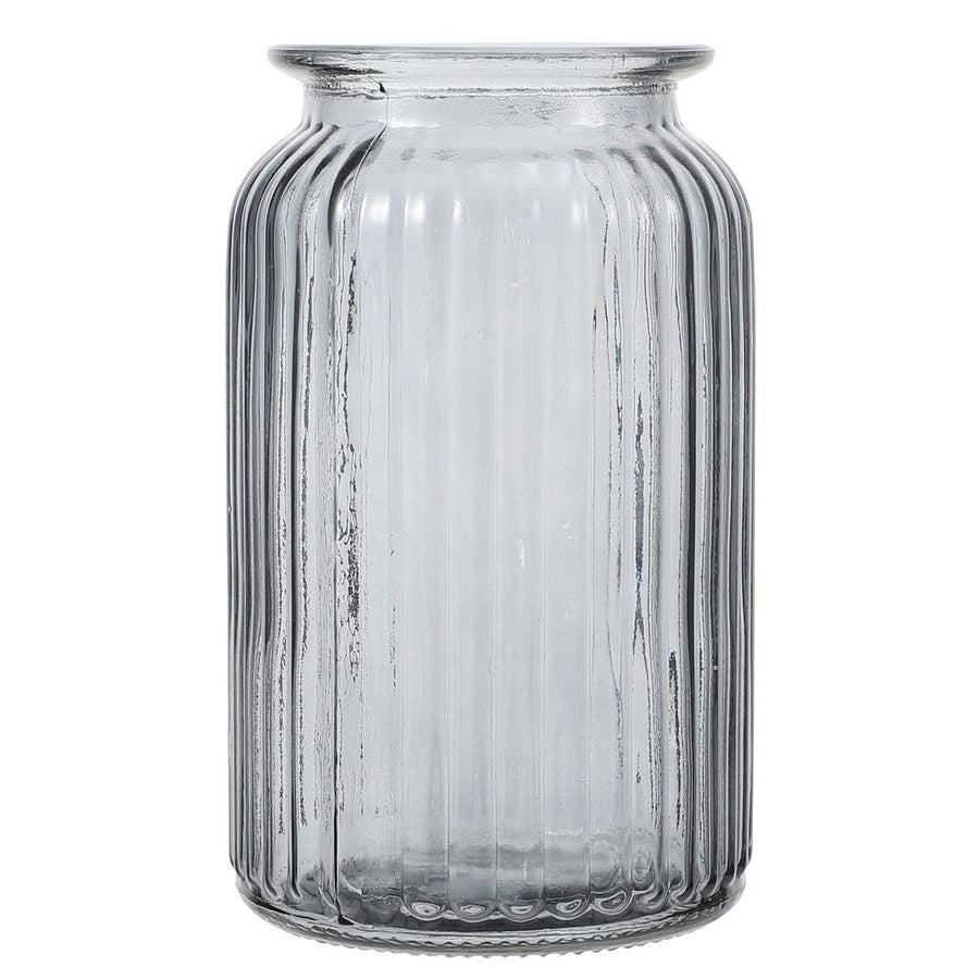 Grey Colored Vase for Home Chic Glass Flower Container 1Pc
