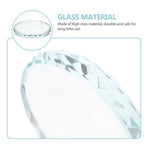 Round Transparent Glass Display Stand Tray for Craft Projects and Home Decor, 1 Set