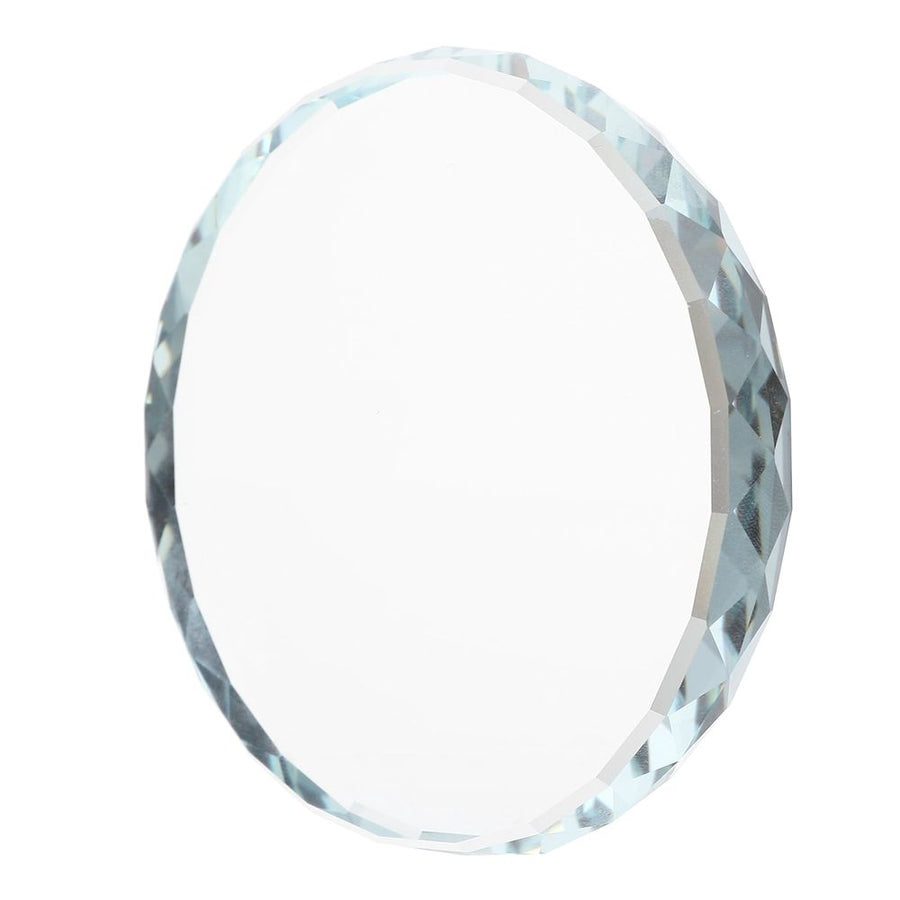 Round Transparent Glass Display Stand Tray for Craft Projects and Home Decor, 1 Set